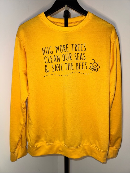 Tops - Yellow Eco Message Crewneck Sweatshirt - Unbranded